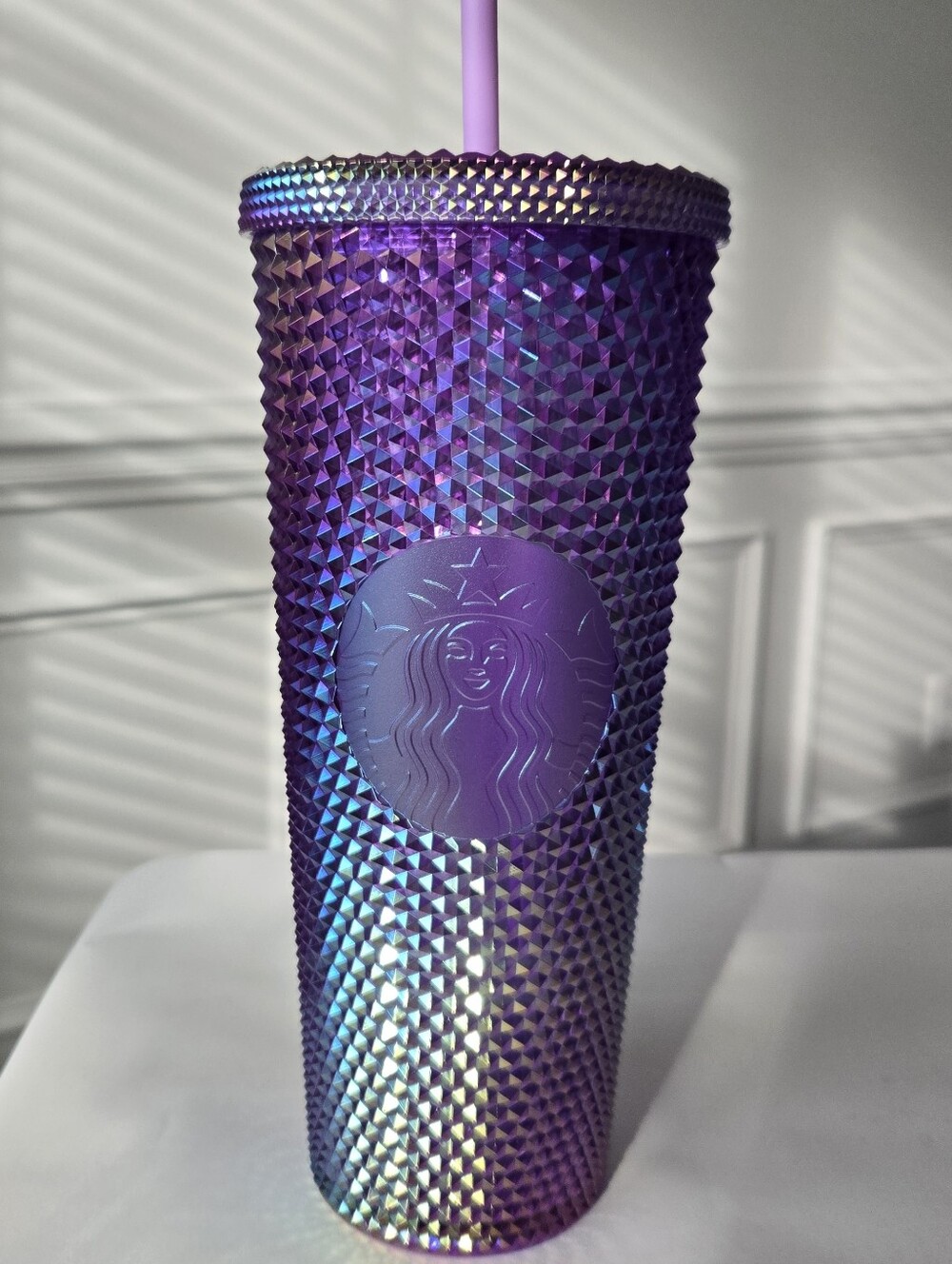 New Starbucks Purple Slick Oil Studded Tumbler 24oz